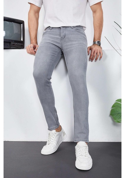 Erkek Likralı Denim Skinny Fit Süper Dar Jeans