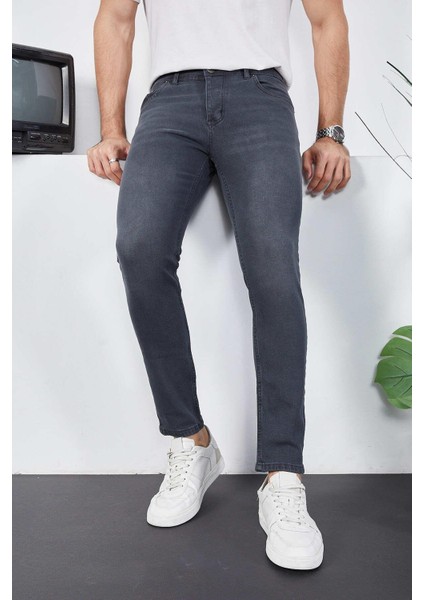 Erkek Likralı Denim Skinny Fit Süper Dar Jeans