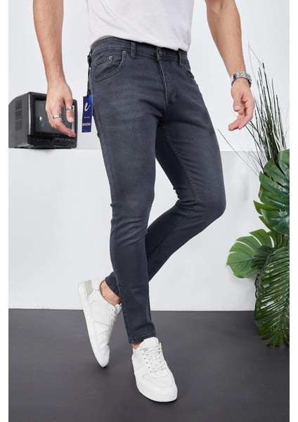 Erkek Likralı Denim Skinny Fit Süper Dar Jeans