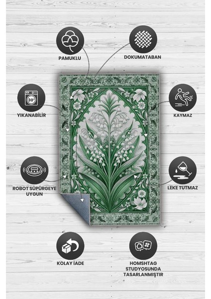 Art Deco Müge Vintage Halı Görünümlü Dijital Baskı Renkli Halı Rustik Çiçekli Halı fırsatları