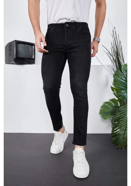 Erkek Likralı Denim Skinny Fit Süper Dar Jeans