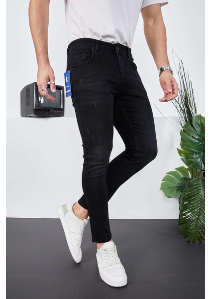 Erkek Likralı Denim Skinny Fit Süper Dar Jeans