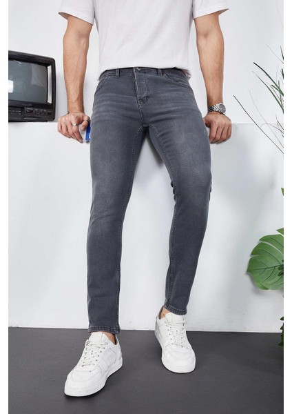 Erkek Likralı Denim Skinny Fit Süper Dar Jeans