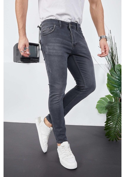 Erkek Likralı Denim Skinny Fit Süper Dar Jeans