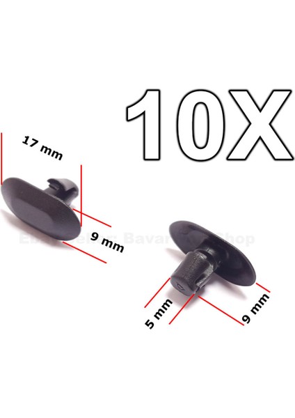 Peugeot 406 Kapı Contası Klipsi 10 Adet 699786 17MMX9MM modelleri