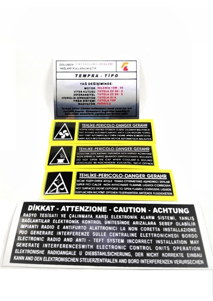 Fıat Tipo Motor Etiketi 1990-2000