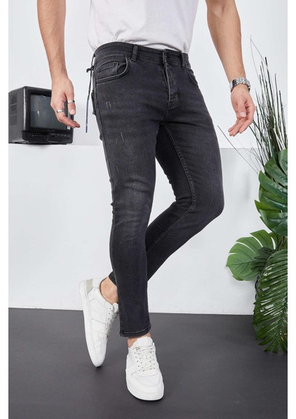 Erkek Likralı Denim Skinny Fit Süper Dar Jeans