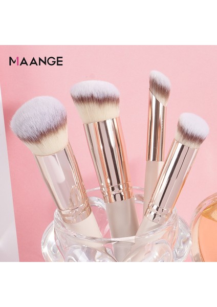 Maange (Kartonlu) 4 Paket Makyaj Fırçası Temel Makyaj Için Temel Makyaj Fırçaları Yüksek Kaliteli Ahşap Saplı Makyaj Fırçaları Saç Dökmez ve Güçlü Pudra Tutma Gücüne Sahiptir (Yurt Dışından)