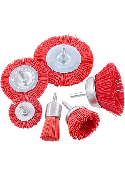 Adet Naylon Filament Aşındırıcı Tel Fırça Tekerleği ve Fincan Fırça Seti, 1/4 Inç Saplı, 6 Boyutlu Naylon Matkap Fırça Seti Mükemmel (Yurt Dışından) fiyatları