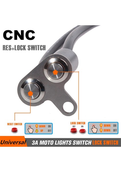 Evrensel Motosiklet Gidonu Sıfırlama Kilidi Montaj Korna Motor Çalıştırma Çift Düğmeler Jessica (Yurt Dışından)