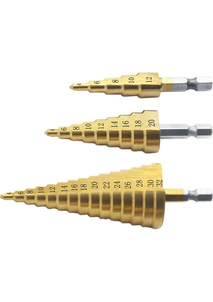 4-12MM Hss Düz Oluk Adım Matkap Ucu Titanyum Kaplamalı Metal Delik Kesici (Yurt Dışından)