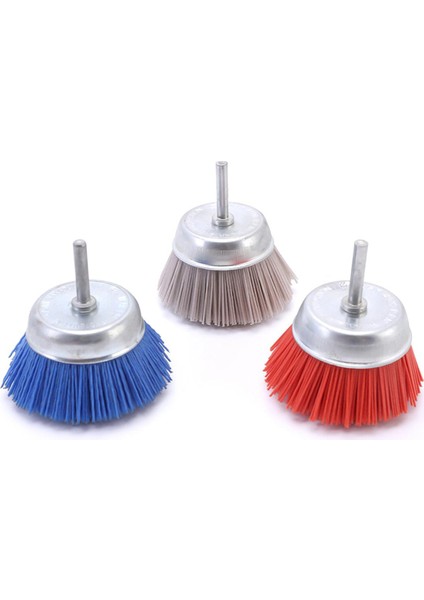 Adet 3 Inç Naylon Filament Aşındırıcı Tel Fincan Fırça Seti 1/4 Inç Saplı, Ince Orta Kaba Kum Temizleme Pas Dahil (Yurt Dışından)