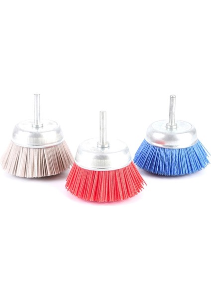 Adet 3 Inç Naylon Filament Aşındırıcı Tel Fincan Fırça Seti 1/4 Inç Saplı, Ince Orta Kaba Kum Temizleme Pas Dahil (Yurt Dışından)