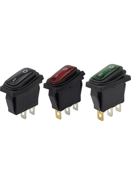 Ağır Hizmet 3 Pin Mühürlü Su Geçirmez Araba Açık Kapalı Tekne Deniz Geçiş Rocker Anahtarı Araba Oto Tekne Deniz Geçiş LED Rocker Anahtarı Basma Düğmesi Jessica (Yurt Dışından)
