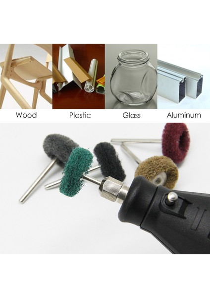 10 Adet 3mm Saplı Mini Matkap Taşlama Fırçası Naylon Parlatma Parlatma Tekerleği Döner Alet Aksesuarları (Yurt Dışından)