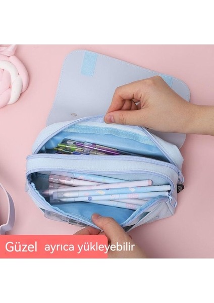 Kedi Kalem Kutusu Kırtasiye Stres Giderici Kalem Kutusu - Mavi (Yurt Dışından)