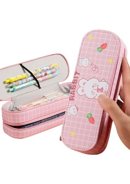 Haiyaao BD02 Şeffaf Büyük Kapasiteli Kalem Kutusu, Pembe (Yurt Dışından)