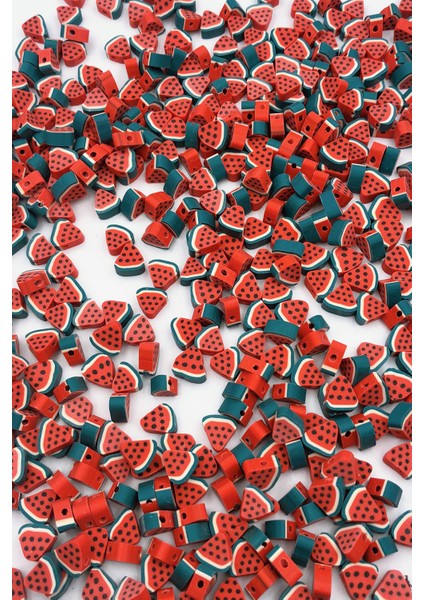 10MM Karpuz Fimo Boncuk Takı Yapımı Bead (100 Adet)