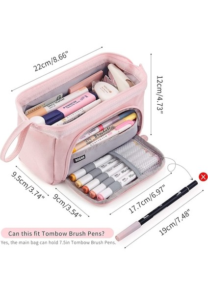 Ww Büyük Kapasiteli Kalem Kutusu 22 x 9,5 x 12CM - Pembe (Yurt Dışından)