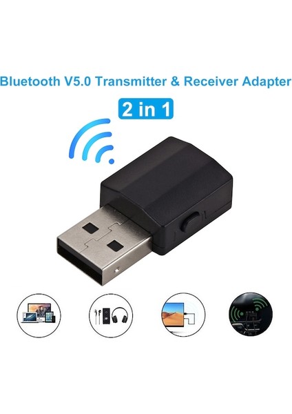 3 In 1 Bluetooth 5.0 Wireless Audio Receiver & Transmitter (Yurt Dışından)