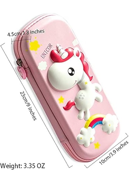 Kızlar Için Kalem Kutusu 3D Eva Unicorn Karikatür Depolama Kılıfı Okul Çocukları Için Kalem Tutucu Büyük Kapasiteli Saklama Kutusu Öğrenci Kırtasiye Kutusu-Pembe (Yurt Dışından)