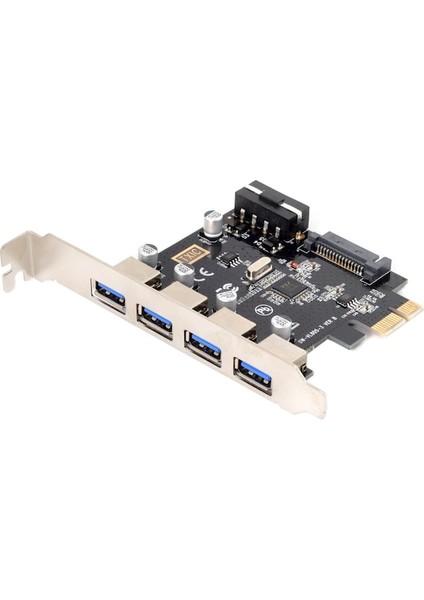 Cbtx 4 Port Pcı-E USB 3.0 Hub Pcı Express Genişletme Kartı Adaptörü (Yurt Dışından)