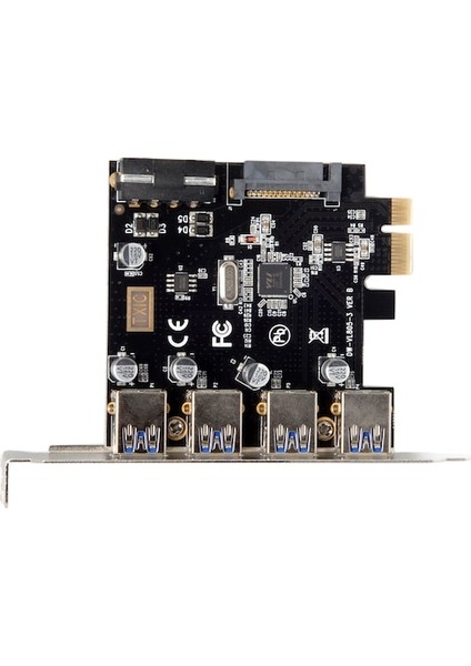 Cbtx 4 Port Pcı-E USB 3.0 Hub Pcı Express Genişletme Kartı Adaptörü (Yurt Dışından)
