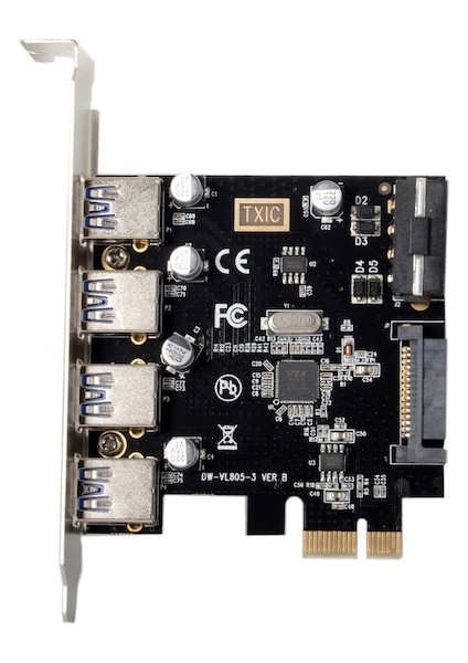 Cbtx 4 Port Pcı-E USB 3.0 Hub Pcı Express Genişletme Kartı Adaptörü (Yurt Dışından)