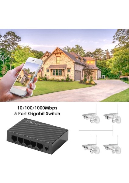 Cbtx TXE034 4ch 5-Port Ethernet Ağ Lan Hub Adaptörü Siyah Eu (Yurt Dışından)