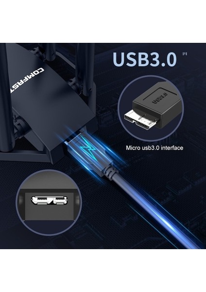 Comfast CF-WU785AC 1300MBPS Dual-Band Wifi USB Ağ Adaptörü, 4 Antenli (Yurt Dışından)