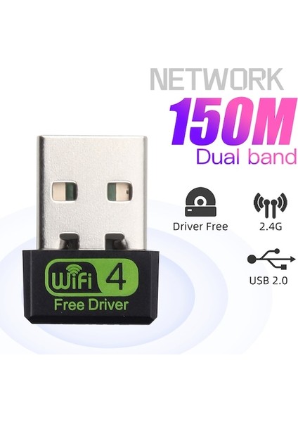 Cbtx Usb2.0 Wıfı Adaptörü Mini Wifi Ethernet Ağ Kartı Kablosuz Alıcı (Yurt Dışından)