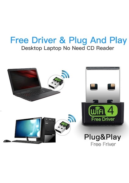 Cbtx Usb2.0 Wıfı Adaptörü Mini Wifi Ethernet Ağ Kartı Kablosuz Alıcı (Yurt Dışından)
