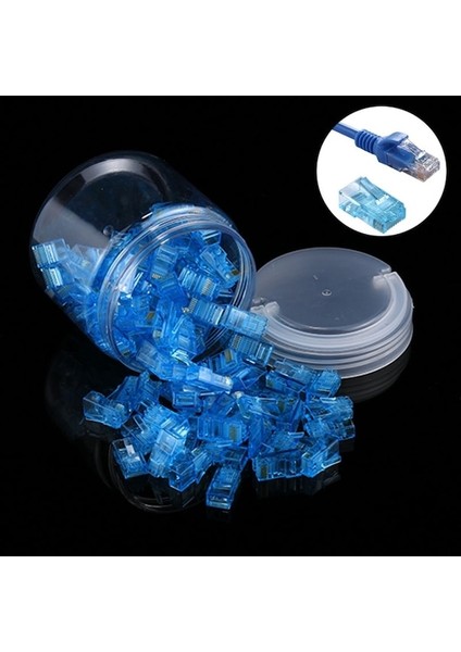 100 Adet Anpwoo AMP01 RJ45 Konnektör Modüler Fiş Mavi (Yurt Dışından)