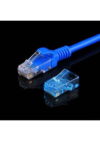 100 Adet Anpwoo AMP01 RJ45 Konnektör Modüler Fiş Mavi (Yurt Dışından)