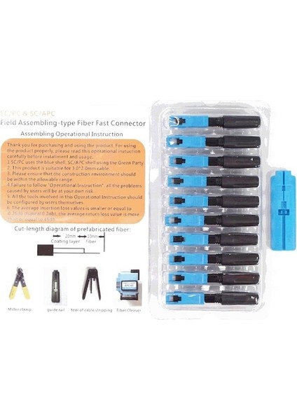 10 Adet 2301-C Sc / Upc Fiber Optik Fast Konnektör (Yurt Dışından)