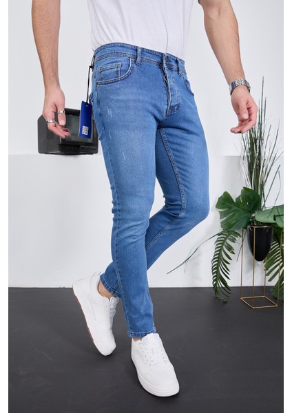 Erkek Likralı Denim Skinny Fit Süper Dar Jeans modelleri