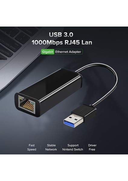 Cbtx UE010 USB Ethernet Adaptörü RJ45 Lan Ağ Kartı (Yurt Dışından)