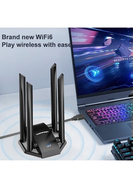 Comfast CF-966AX Mbps Usb3.0 Yüksek Güçlü Kablosuz Wifi 6 Adaptörü (Yurt Dışından)