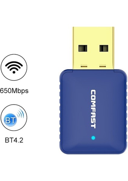 Comfast CF-726B 650 Mbps Dual-Band Bluetooth Wı-Fı USB Ağ Adaptörü Alıcısı (Yurt Dışından)