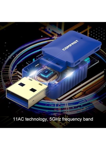 Comfast CF-726B 650 Mbps Dual-Band Bluetooth Wı-Fı USB Ağ Adaptörü Alıcısı (Yurt Dışından)