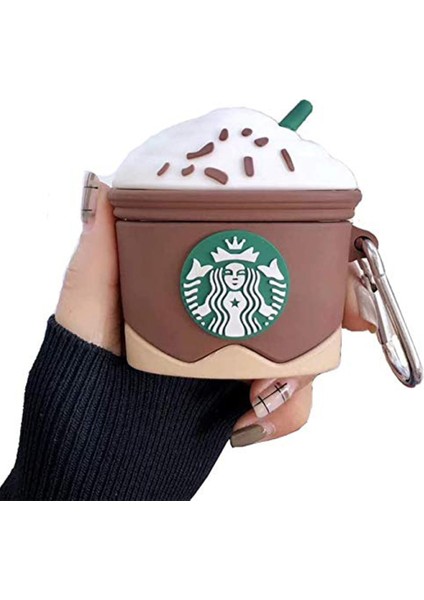 Air Pods Pro ve Pro 2. Nesil Uyumlu 3D Silikon Kılıf - Coffe