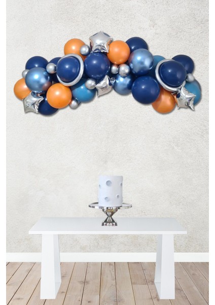 Uzay Tema Doğum Günü Balon Zinciri Seti Uzay Gezegen Balon Zinciri