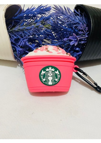 Air Pods Pro ve Pro 2. Nesil Uyumlu 3D Silikon Kılıf - 3D Silikon Pembe Köpüklü Kahve Coffe