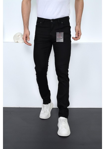 Slim Fit Düz Cep Chino Erkek Keten Pantolon