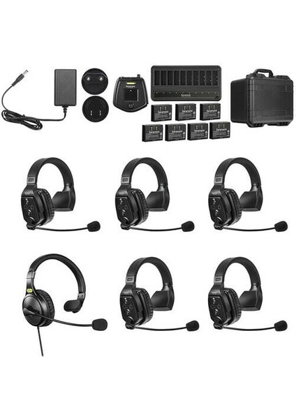 WITALK-WT6S - 6 Kişilik Tek Taraflı Kulaklıklı Kablosuz Intercom Sistemi