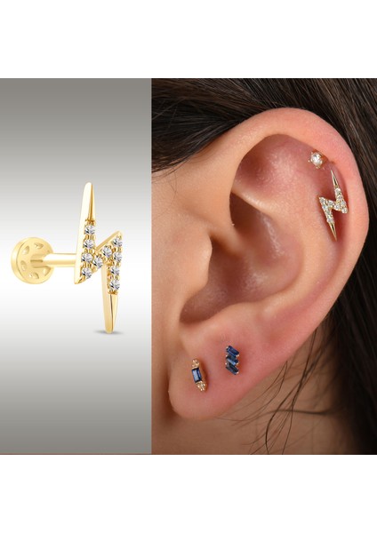 0.05 Karat Yıldırım Pırlanta Tragus Piercing