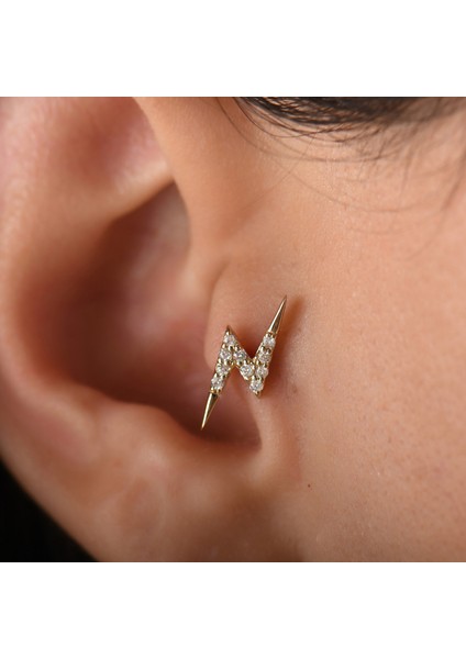 0.05 Karat Yıldırım Pırlanta Tragus Piercing