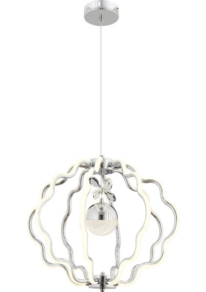 Sheila Krom Kaplama 3 Renkli 41 Watt Ledli Modern Tasarım Oturma Odası,genç Odası,yatak Odası,salon Sarkıt LED Avize
