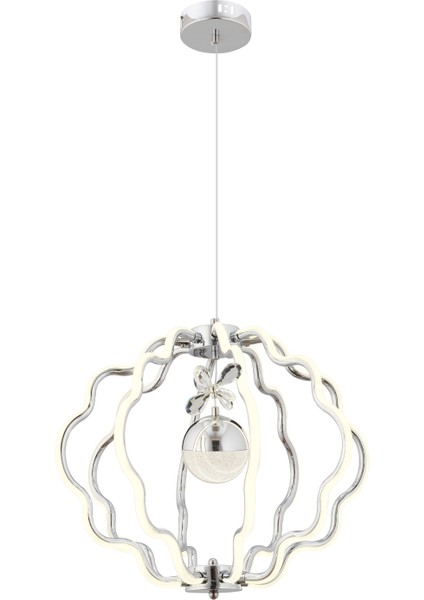 Sheila Krom Kaplama 3 Renkli 41 Watt Ledli Modern Tasarım Oturma Odası,genç Odası,yatak Odası,salon Sarkıt LED Avize