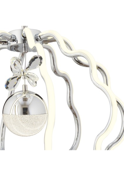 Sheila Krom Kaplama 3 Renkli 41 Watt Ledli Modern Tasarım Oturma Odası,genç Odası,yatak Odası,salon Sarkıt LED Avize